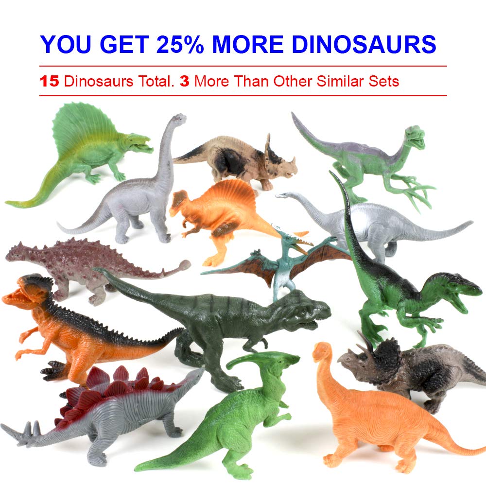 15 Dinosaur Figures & Book Set