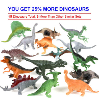 15 Dinosaur Figures & Book Set
