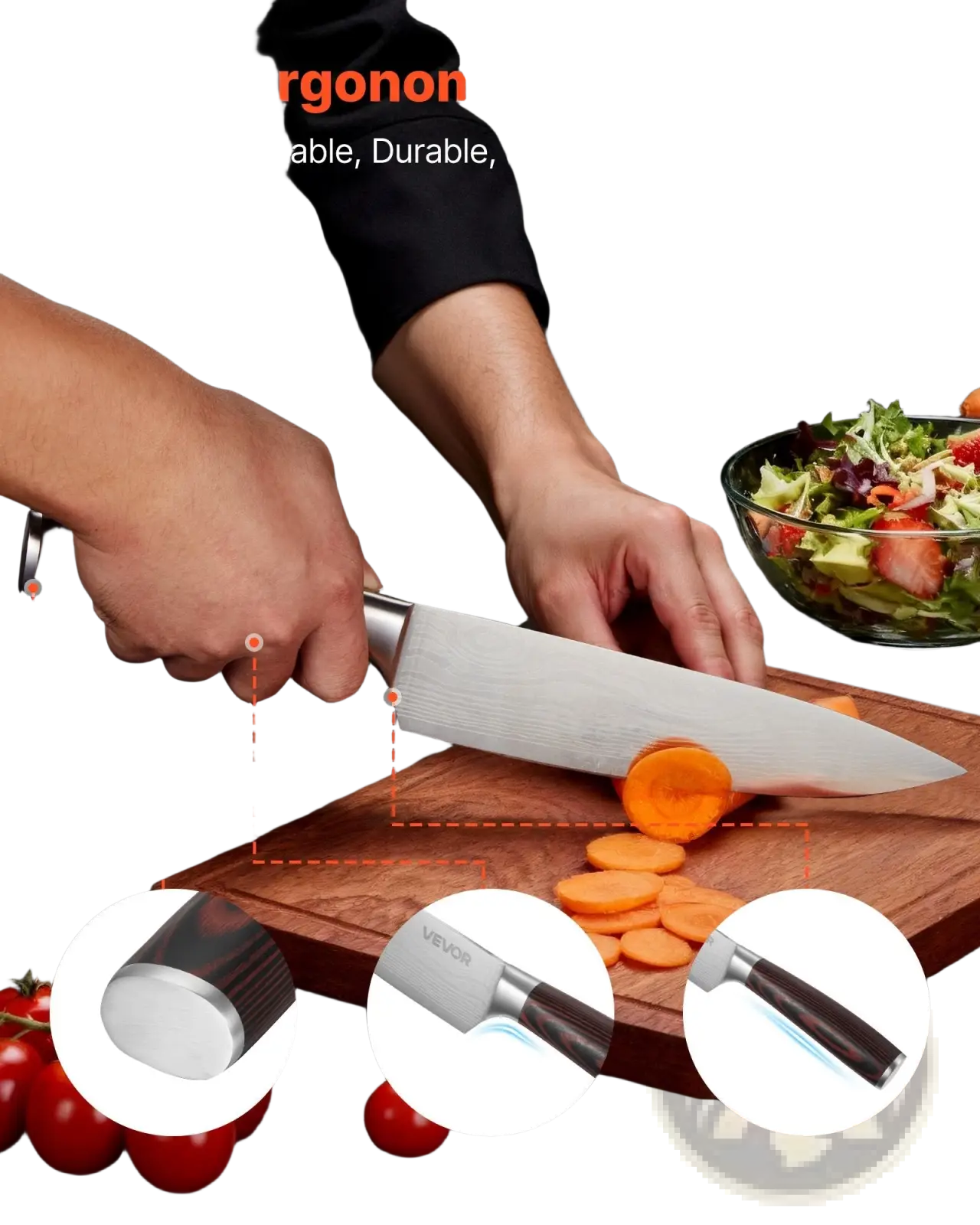 15 Piece High Carbon Stainless Steel Knife Set with Block