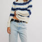Free People - Frankie Cable Striped Pullover Sweater