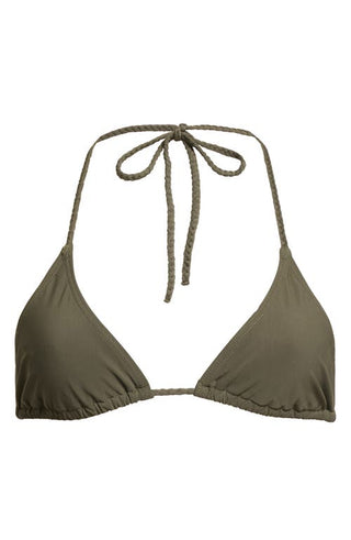 Totême Dark Green Triangle Bikini Top