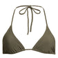 Totême Dark Green Triangle Bikini Top