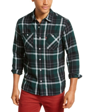 LEVI S Mens Green Collared Dress Shirt S