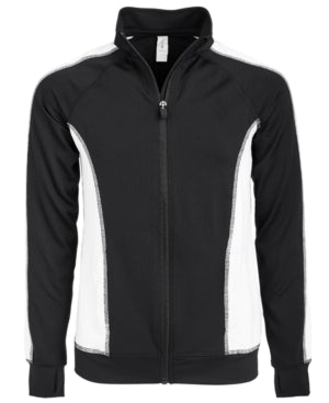 Ideology Big Girls Colorblocked Zip-Up Jacket Black Size Medium (10/12)