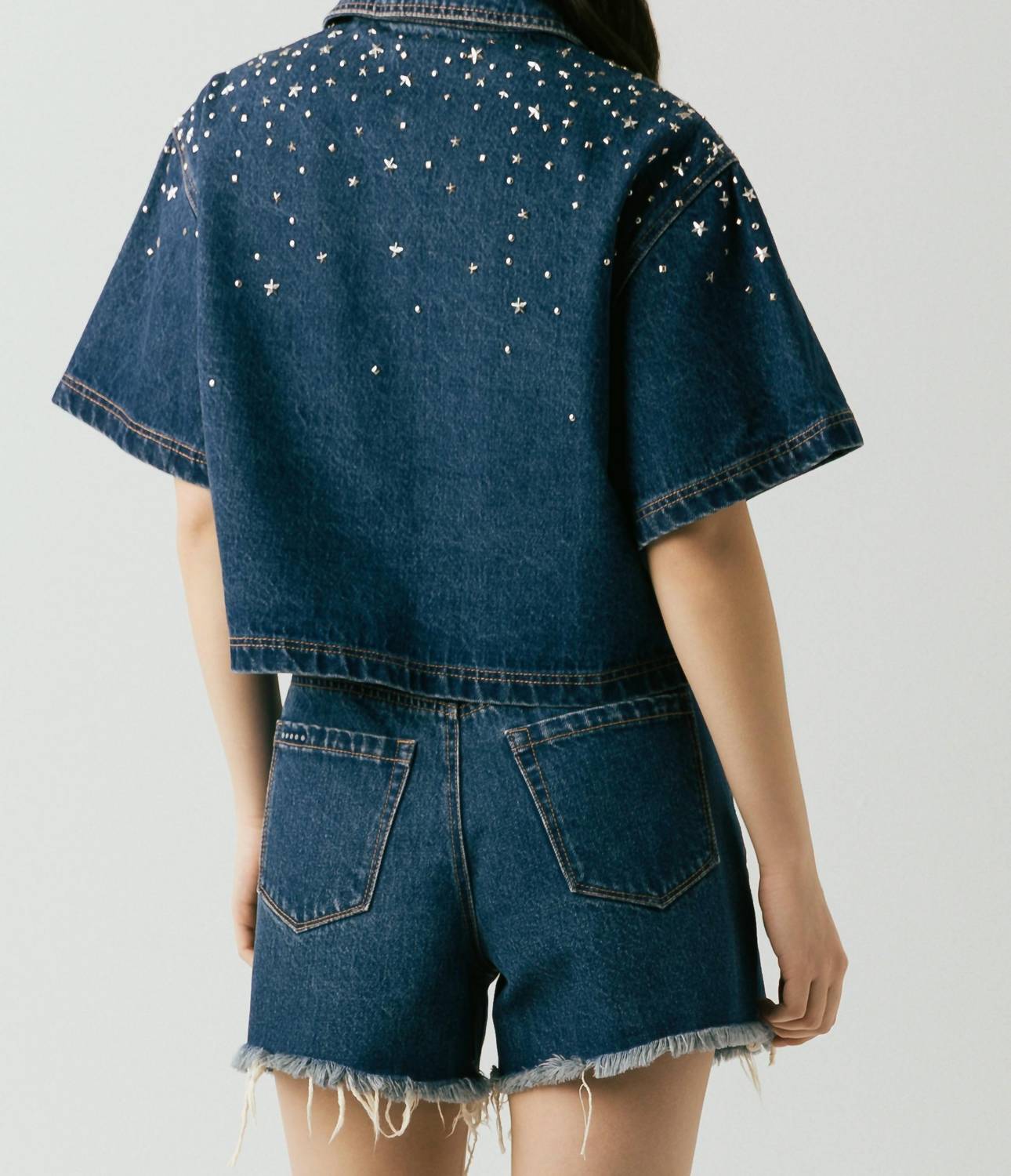 Blanknyc - Embellished Denim Top