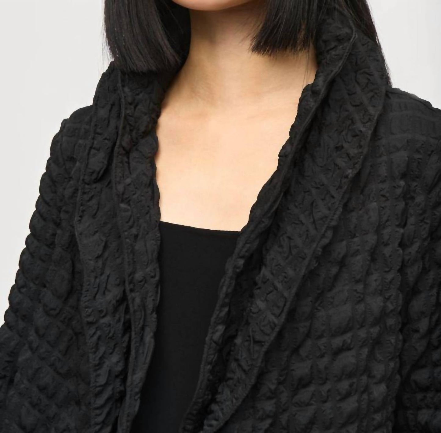 Joseph Ribkoff - Bubble Textured Open Front Cropped Jacket