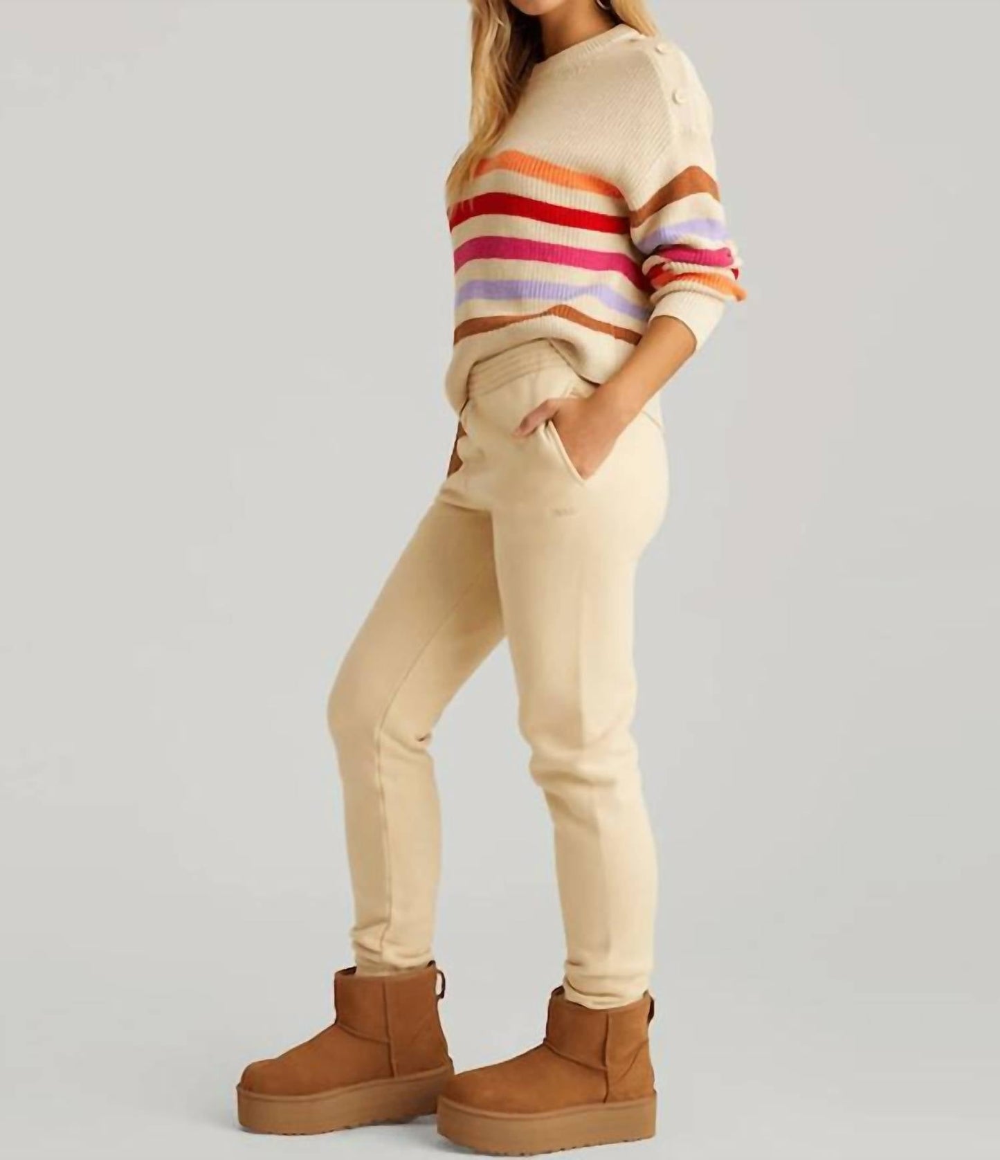 525 America - Stripe Button Shoulder Pullover