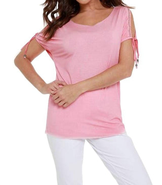 Angel - Beaded Cold Shoulder Top