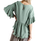 Umgee - Bell Sleeve Peplum Top
