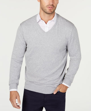 Alfani Men's V-Neck Sweater Grey Size 2 Extra Large