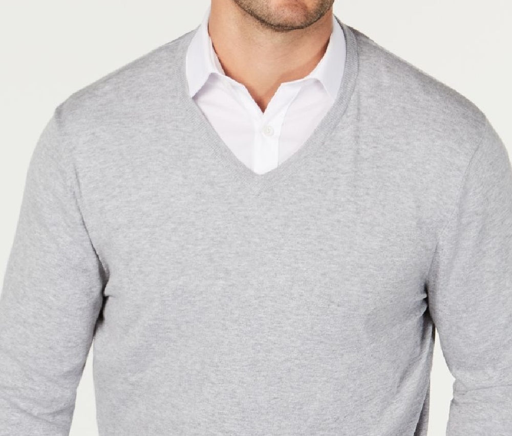 Alfani Men's V-Neck Sweater Grey Size 2 Extra Large