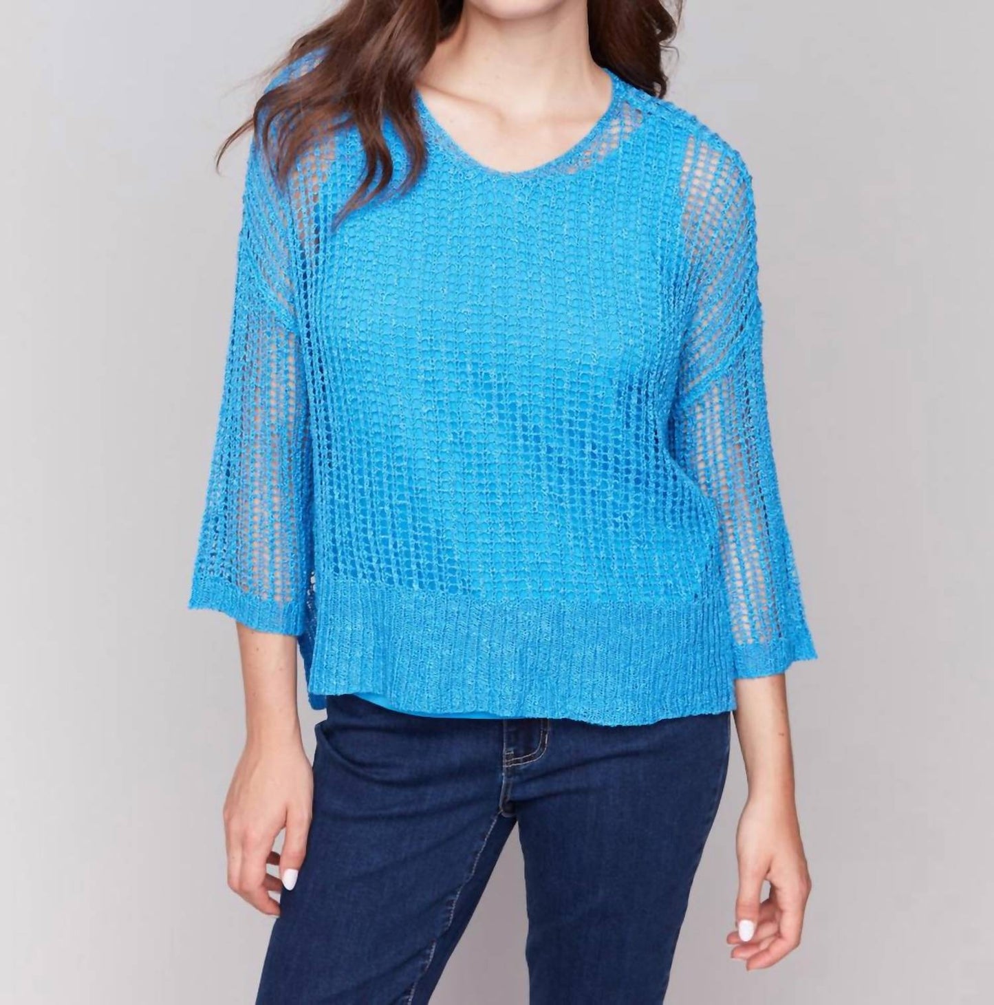 Charlie B - Fishnet Crochet Sweater