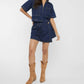 Tcec - Short Sleeve Jean Skort Set