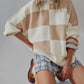 Double Take - Oversized Color Block Sweater
