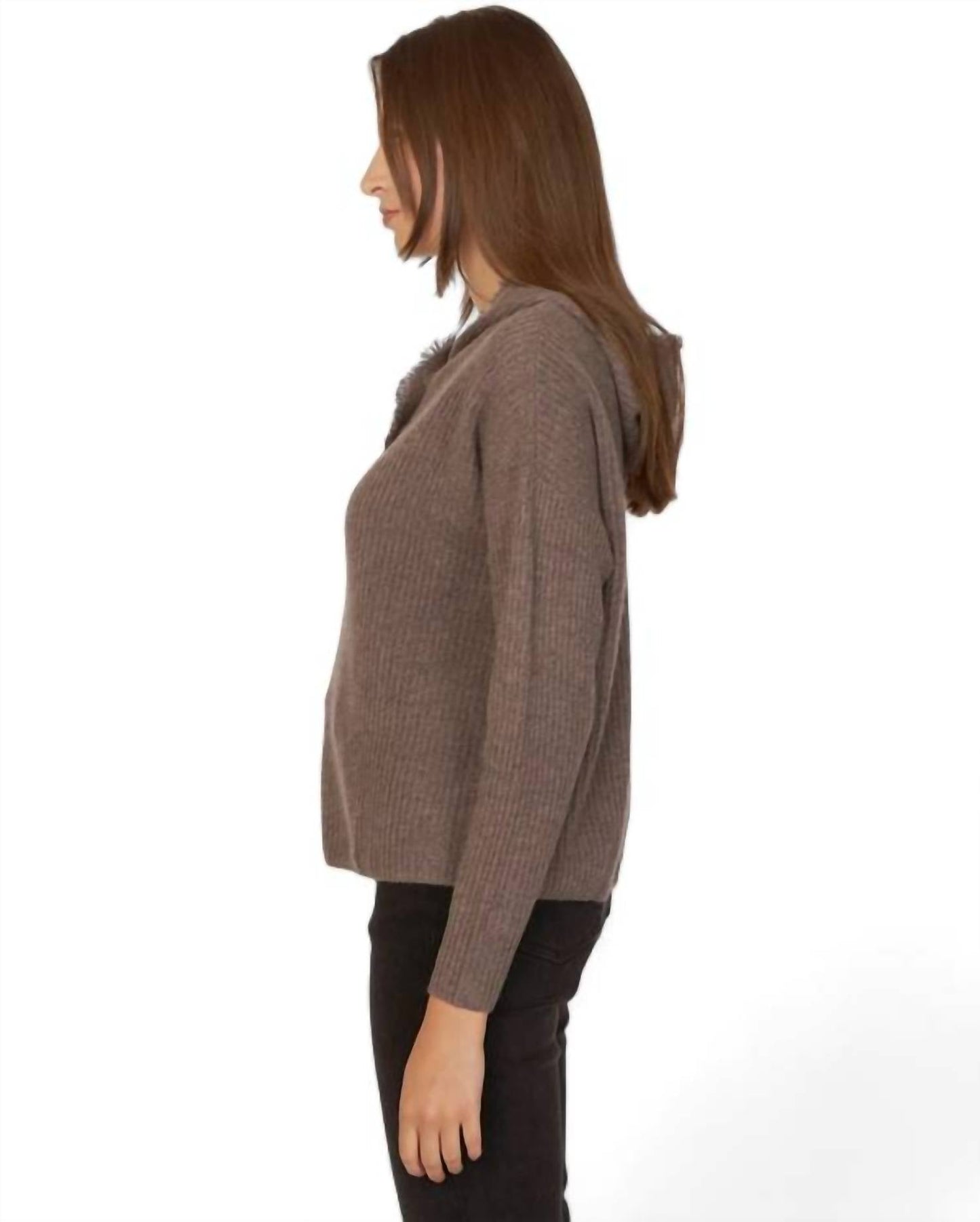 Autumn Cashmere - Boxy Shaker Fringe Hoodie with Snaps