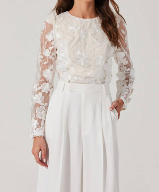 Astr - Bryne Floral Appliqué Top