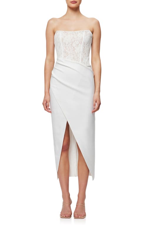 Elliatt Carsyn Strapless High/Low Body-Con Cocktail Dress in Ivory  Size Medium