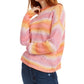 HOOKED UP Womens Pink Color Block Long Sleeve Sweater Juniors Size: S