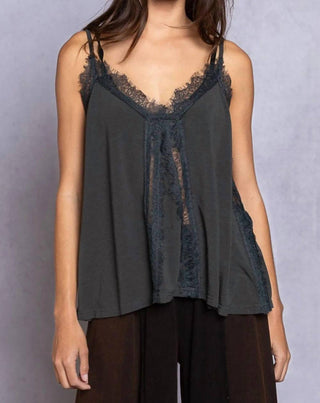 Trendsi - Pol Lace Detail V-neck Camisoles