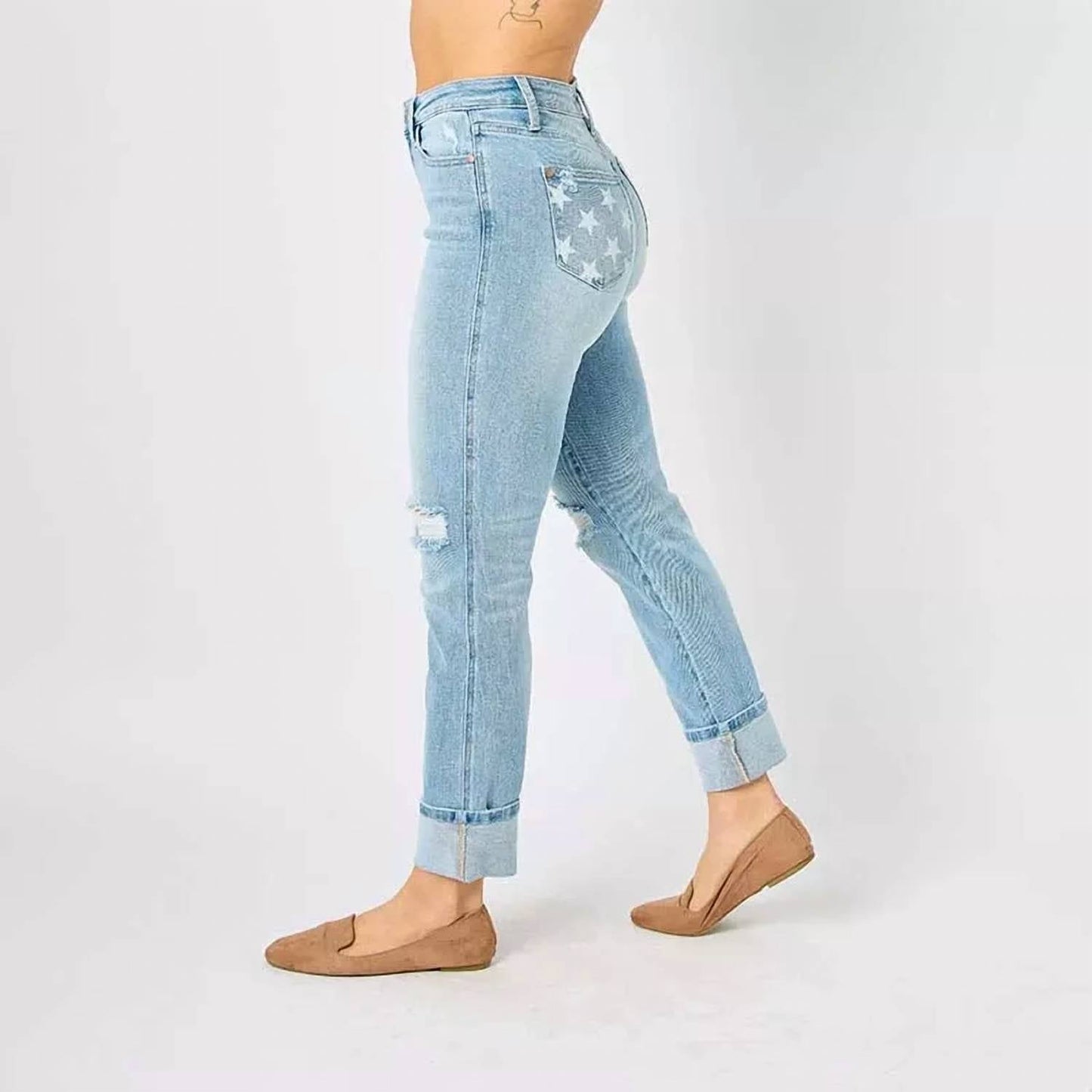 Judy Blue - Star Bright Boyfriend Jeans