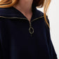 Joseph Ribkoff - Zip Front Dolman Sleeve Boxy Sweater