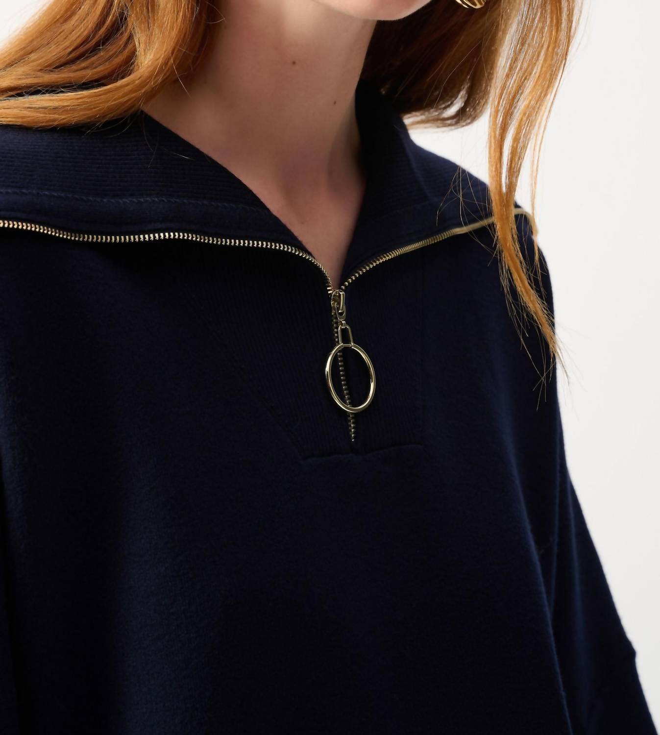Joseph Ribkoff - Zip Front Dolman Sleeve Boxy Sweater