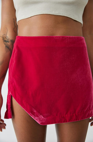 Free People - Velvet Curved Hem Mini Skirt