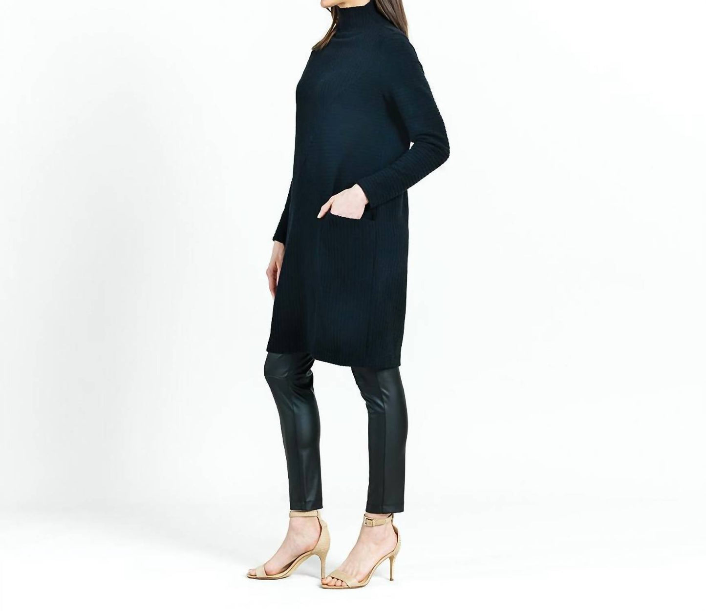 Clara Sunwoo - FUNNEL TUNIC RIB KNIT DRESS