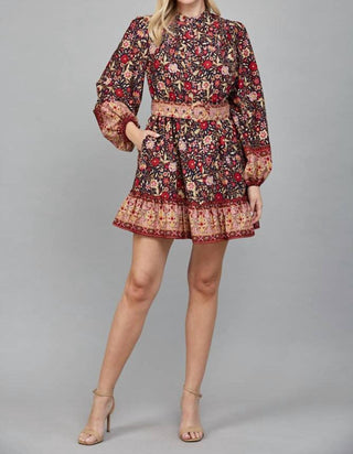 Fate - Floral Smocked Waist Mini Dress