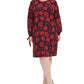 TOMMY HILFIGER Womens Red Long Sleeve Below The Knee Sheath Dress Plus 22W