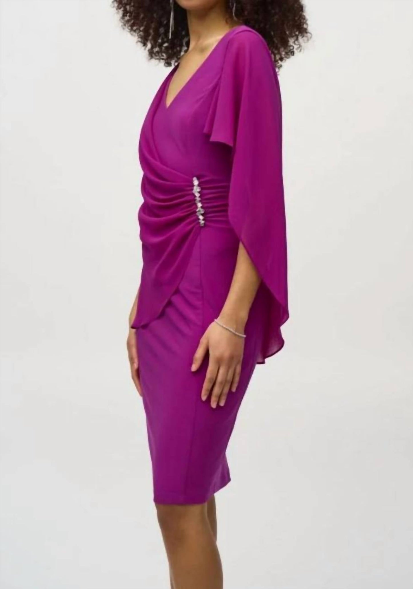 Joseph Ribkoff - Silky Knit & Chiffon Sheath Dress
