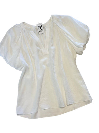 Current Air - Gathered Detail Split-neck Short-sleeve Blouse
