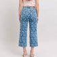 Judy Blue - High Rise Flower Print Crop Wide Jeans