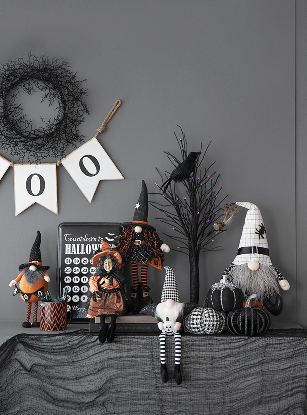 Handcrafted Pair of 23-Inch Halloween Gnomes by Bruce