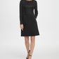 Dkny Long Sleeve Suede Shift
