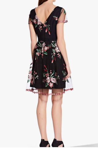 Adrianna Papell - Tulle Floral Embroidery Short Party Dress