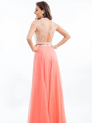 Rachel Allan - Two-piece Embellished Chiffon Gown