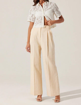 Astr - Bryony Linen Blend Pleated Pants