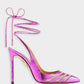 Aquazzura - Unfaithful Metallic Leather Ankle-tie Pumps 105