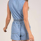 Elan - Haylee Chambray Zip Romper