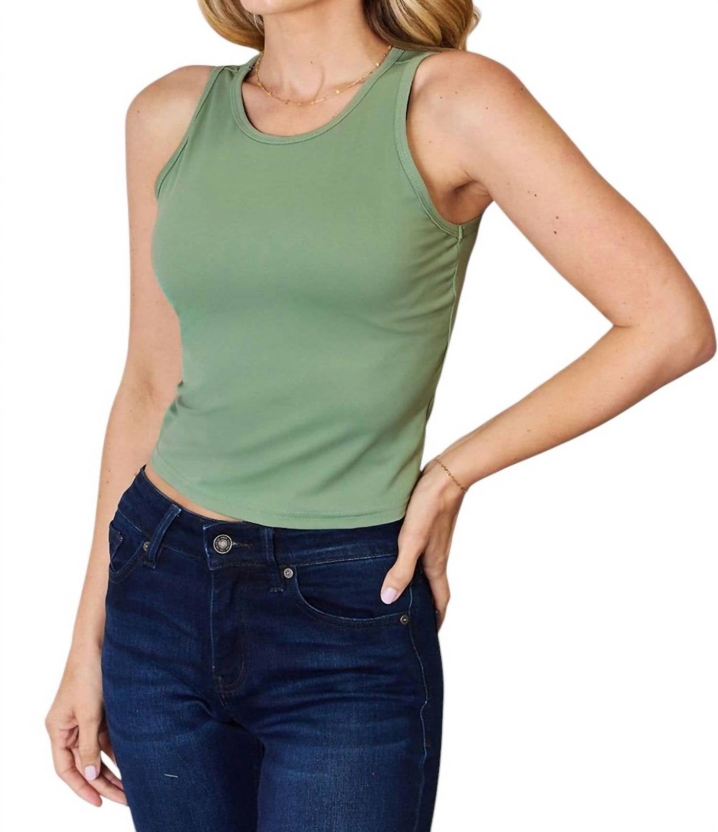 Basic Bae - Full Size Round Neck Slim Tank Top