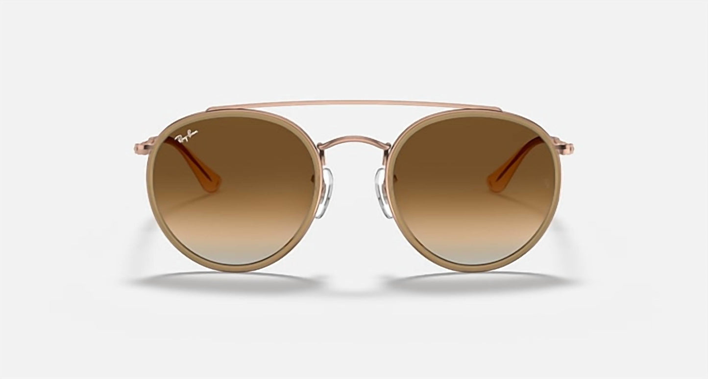 Ray Ban - Round Double Bridge Non Polarized Sunglasses Rb3647n 907051