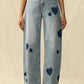 Bayeas - Women's Rosalind Heart Detail High Rise Barrel Jeans