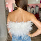 Buddylove - Fancy Strapless Feather Top