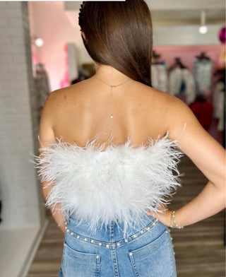 Buddylove - Fancy Strapless Feather Top