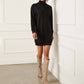 Karen Kane - Faux Wrap Turtleneck Dress