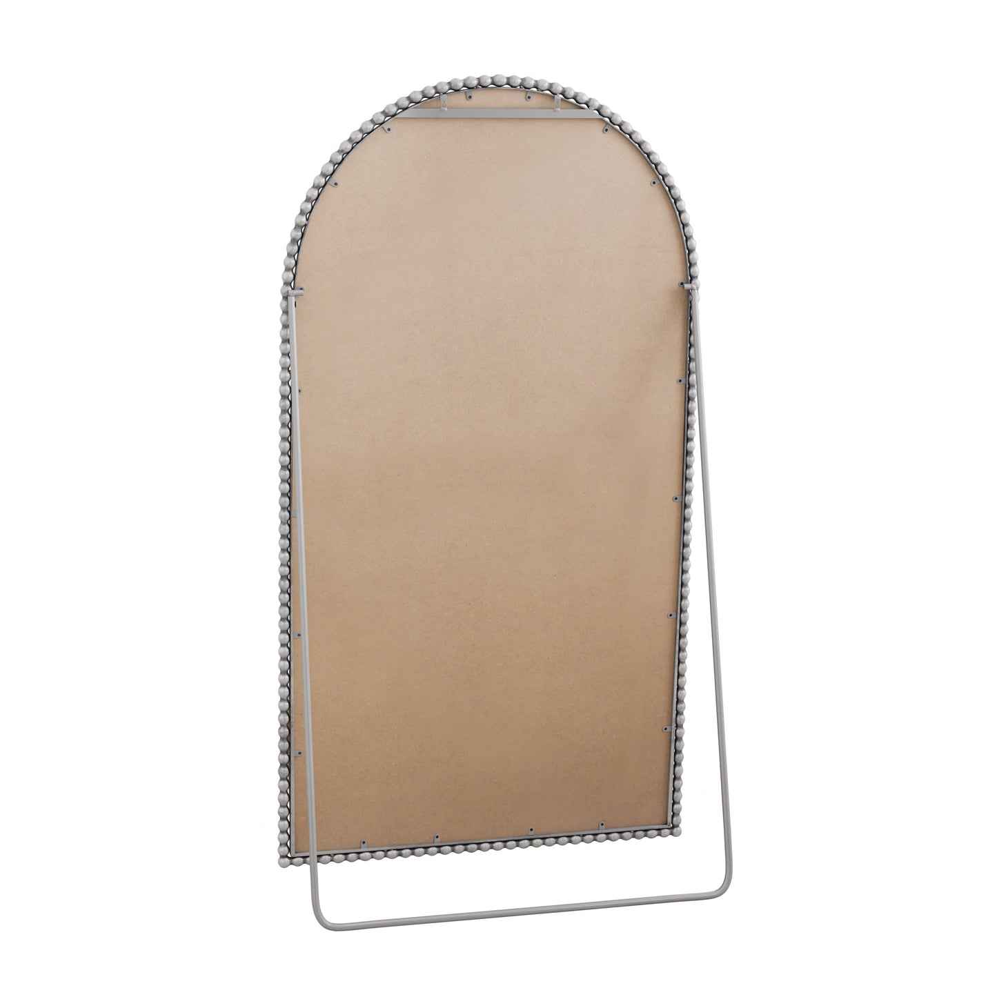 Iron Arch Retro Full Length Mirror with Supporting Feet in Silver