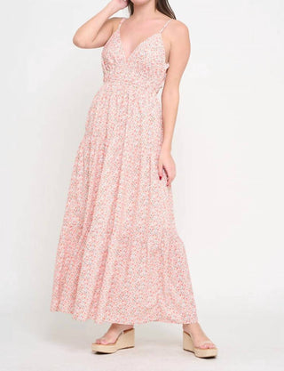 Meet Me In Santorini - Mediterranean Bloom Maxi Dress