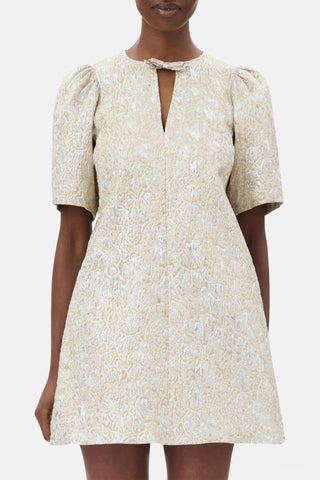 Ganni - Metallic A-line Mini Dress