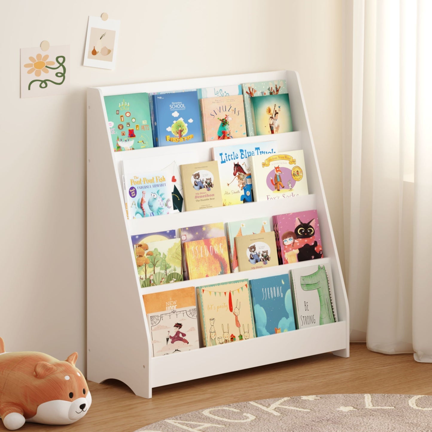 4 Tier Bookshelf Toddler Book Display Shelves